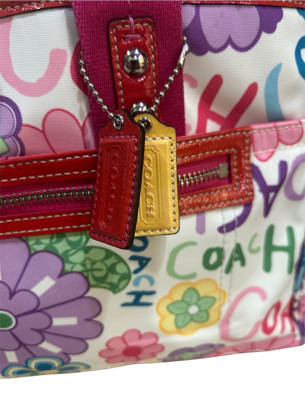 Coach Daisy Multicolor Floral Nylon Tote - Picture 11 of 11